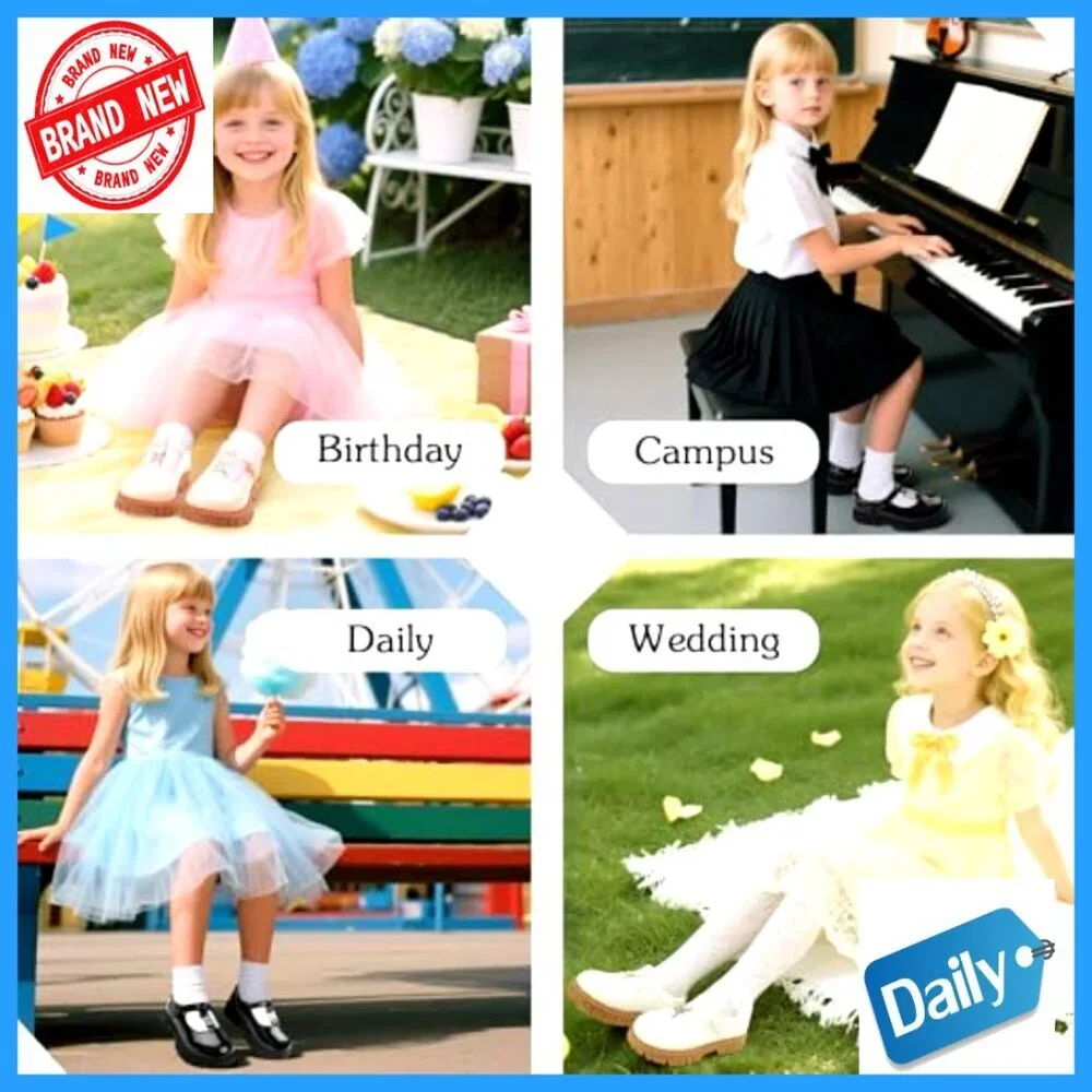 Toddler Girl Mary Jane Dress Shoes with Bow and Velcro Closure